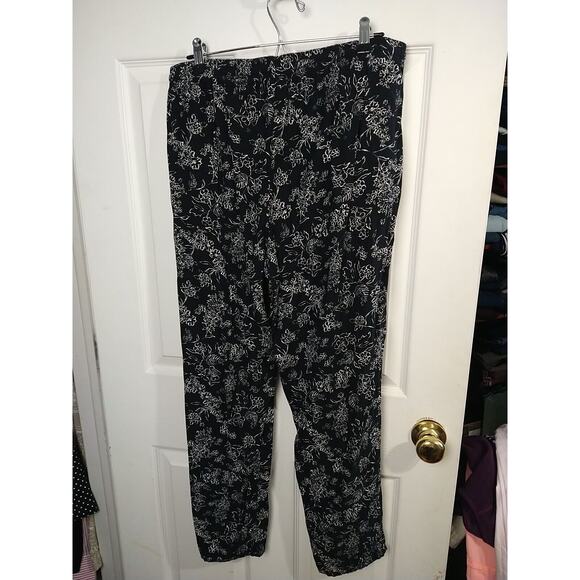 J Jill L* jogger pants women Drawstring Waist Black Floral comfort Pocket - Picture 13 of 13